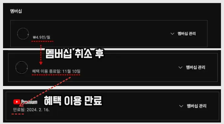 멤버십-취소 -후-혜택-이용만료